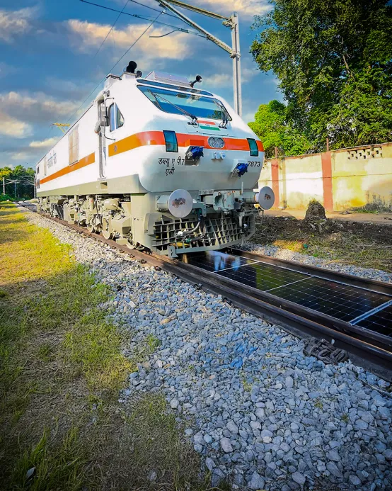  Indian Railways Installs First Solar Panel System on the tracks of varanasi