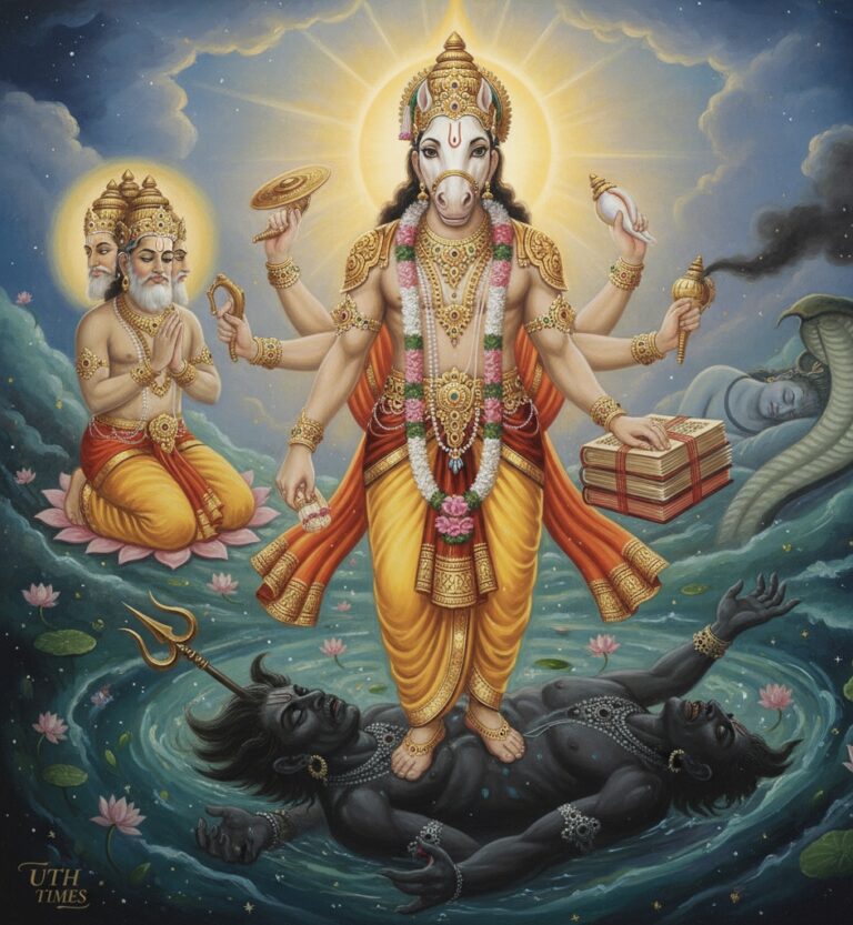 Hayagriva Avatar: The Divine Horse-Headed Form of Lord Vishnu 🌺