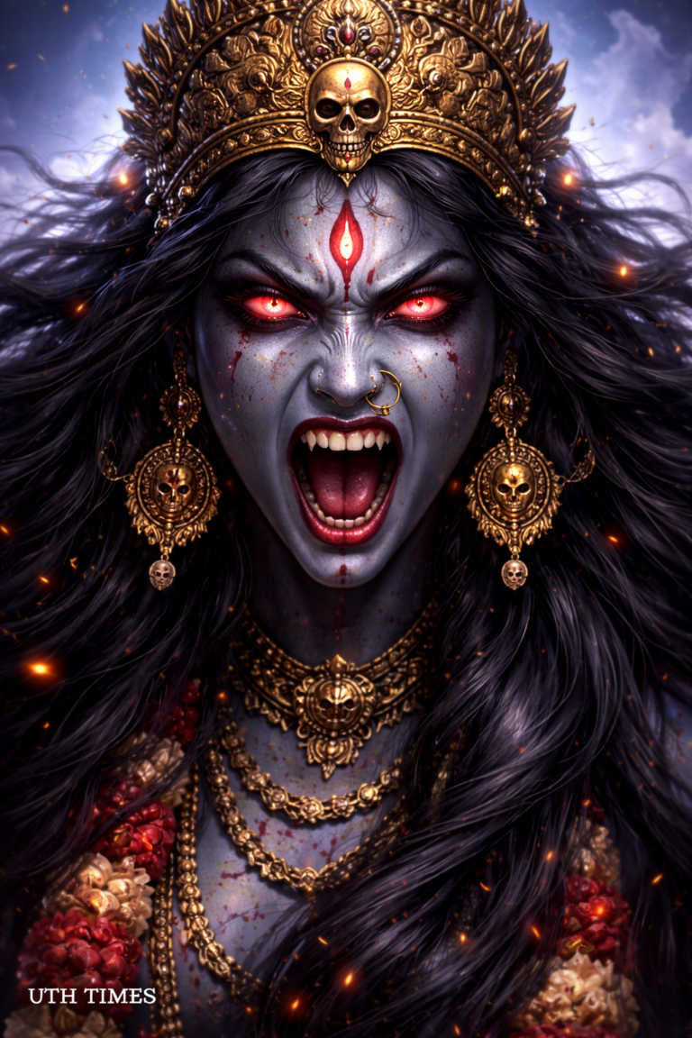 Adishakti Maa Kali: The Grand Form in Moonlight